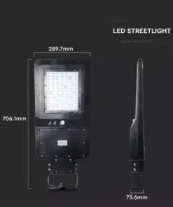 LED ηλιακό φωτιστικό δρόμου 40W (120lm/w) φυσικό λευκό 4000K μαύρο σώμα V-TAC – 5503