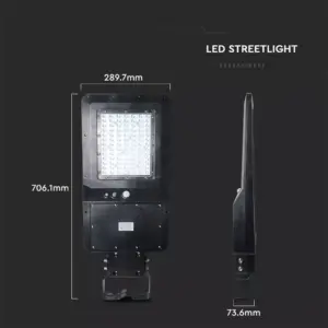 LED ηλιακό φωτιστικό δρόμου 40W (120lm/w) φυσικό λευκό 4000K μαύρο σώμα V-TAC – 5503