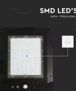 LED ηλιακό φωτιστικό δρόμου 40W (120lm/w) φυσικό λευκό 4000K μαύρο σώμα V-TAC – 5503