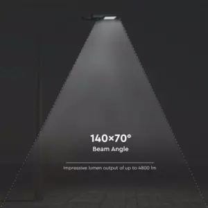 LED ηλιακό φωτιστικό δρόμου 40W (120lm/w) φυσικό λευκό 4000K μαύρο σώμα V-TAC – 5503