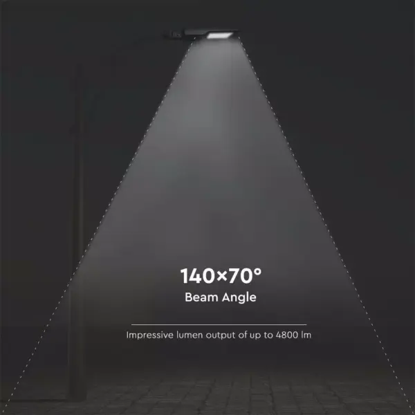 LED ηλιακό φωτιστικό δρόμου 40W (120lm/w) φυσικό λευκό 4000K μαύρο σώμα V-TAC – 5503