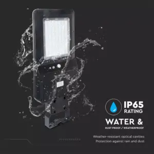 LED ηλιακό φωτιστικό δρόμου 40W (120lm/w) φυσικό λευκό 4000K μαύρο σώμα V-TAC – 5503