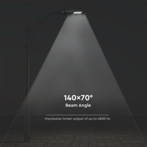 Led Ηλιακό Φωτιστικό Δρόμου 40W  IP65 Μαύρο με Ανιχνευτή Κίνησης και Αισθητήρα Φωτός  V-TAC  Ψυχρό Λευκό – 5504