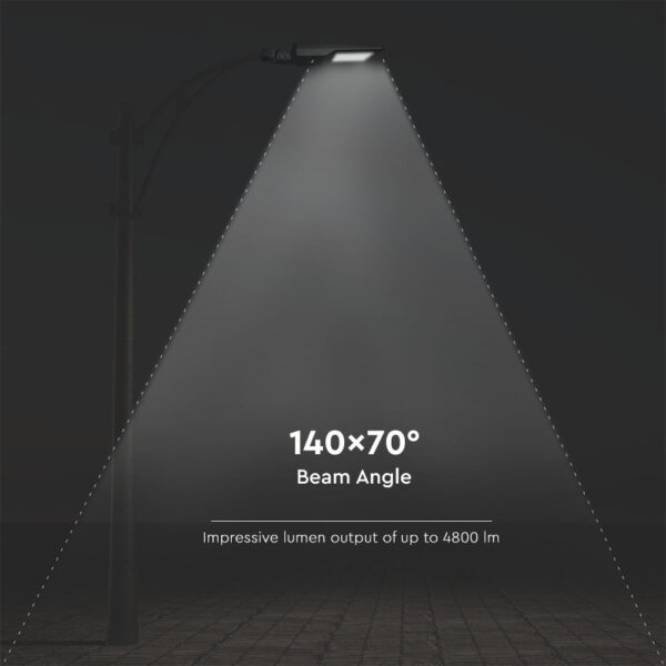 Led Ηλιακό Φωτιστικό Δρόμου 40W  IP65 Μαύρο με Ανιχνευτή Κίνησης και Αισθητήρα Φωτός  V-TAC  Ψυχρό Λευκό – 5504