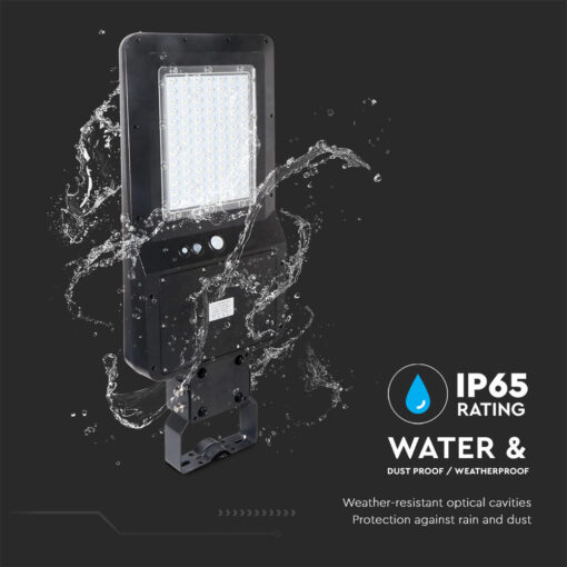 Led Ηλιακό Φωτιστικό Δρόμου 40W  IP65 Μαύρο με Ανιχνευτή Κίνησης και Αισθητήρα Φωτός  V-TAC  Ψυχρό Λευκό – 5504
