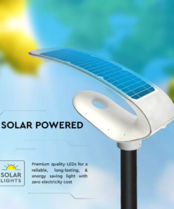 Ηλιακό φωτιστικό κήπου LED 20W IP65 Φυσικό λευκό 4000K με ασημί και λευκό σώμα και ανιχνευτή κίνησης V-TAC – 5505