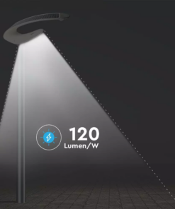 Ηλιακό φωτιστικό κήπου LED 20W IP65 Φυσικό λευκό 4000K με ασημί και λευκό σώμα και ανιχνευτή κίνησης V-TAC – 5505