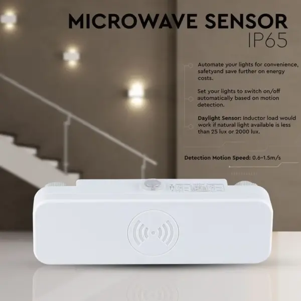 Ανιχνευτής κίνησης Microwave Max 200W Λευκό V-TAC – 5571