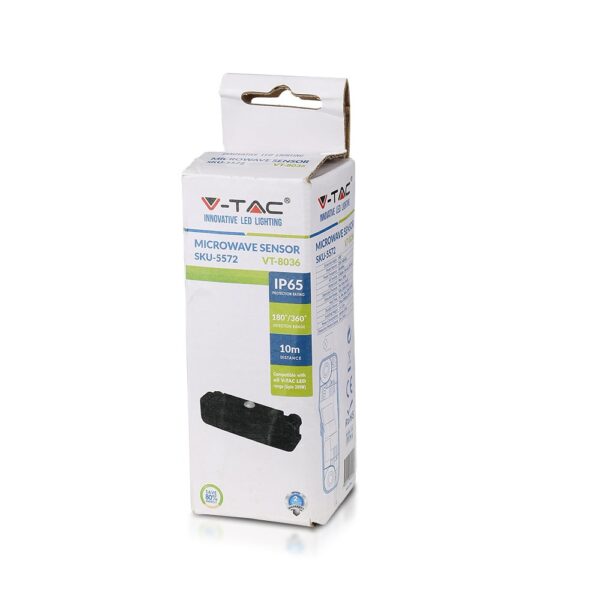 Ανιχνευτής κίνησης Microwave Max 200W Μαύρο V-TAC – 5572