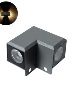 GloboStar® WALLLIGHT-DONA 90732 Αρχιτεκτονικό Επιτοίχιο Γωνιακό Φωτιστικό LED 10W 950lm 10° DC 24V Αδιάβροχο IP66 Μ8 x Π8 x Υ6cm Φυσικό Λευκό 4500K – Γκρι Ανθρακί – 3 Χρόνια Εγγύηση