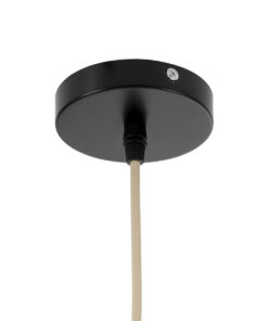 GloboStar® SALERNO 02334 Boho Κρεμαστό Φωτιστικό Οροφής Μονόφωτο 1 x E27 AC220-240V IP20 – Φ50 x Υ60cm – Μπεζ με Καφε και Κίτρινο Λεπτό Νήμα Βαμβακερό Πλέγμα