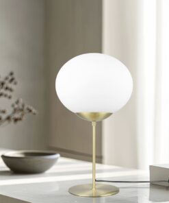 Πορτατιφ Ματ Ορείχαλκο & Οπάλ Γυαλί FOMENTO 1xE27 Φ30 με Διακόπτη Trio Lighting – 563100108