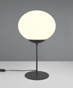 Πορτατιφ Μαύρο Ματ & Οπάλ Γυαλί FOMENTO 1xE27 Φ30 με Διακόπτη Trio Lighting – 563100132