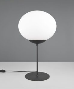 Πορτατιφ Μαύρο Ματ & Οπάλ Γυαλί FOMENTO 1xE27 Φ30 με Διακόπτη Trio Lighting – 563100132