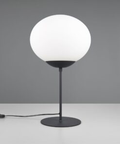 Πορτατιφ Μαύρο Ματ & Οπάλ Γυαλί FOMENTO 1xE27 Φ30 με Διακόπτη Trio Lighting – 563100132