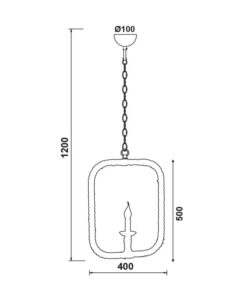 Κρεμαστό Φωτιστικό Οροφής Μονόφωτο Ορθογώνιο E14 Σχοινί-Μέταλλο Καφέ-Μαύρο ACA DECOR – 563401PRT
