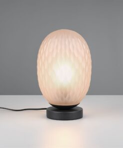 Πορτατιφ Μαύρο Ματ με Μελί Ανάγλυφο Γυαλί FACETTE 1xE27 Trio Lighting – 564200113