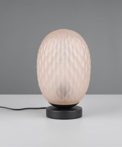 Πορτατιφ Μαύρο Ματ με Μελί Ανάγλυφο Γυαλί FACETTE 1xE27 Trio Lighting – 564200113