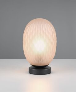 Πορτατιφ Μαύρο Ματ με Μελί Ανάγλυφο Γυαλί FACETTE 1xE27 Trio Lighting – 564200113