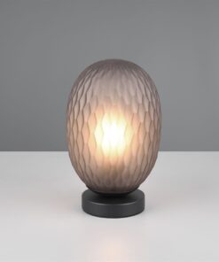 Πορτατιφ Μαύρο Ματ με Φιμέ Ανάγλυφο Γυαλί FACETTE 1x E27 Trio Lighting – 564200154