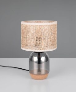 Πορτατίφ με Γυαλινο Σώμα & Μπεζ Ψάθινο Αμπαζούρ Φ20 TARA 1x E27 Trio Lighting – 564900157