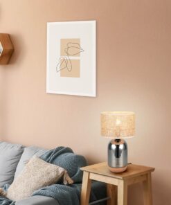 Πορτατίφ με Γυαλινο Σώμα & Μπεζ Ψάθινο Αμπαζούρ Φ25 TARA 1x E27 Trio Lighting – 564990157