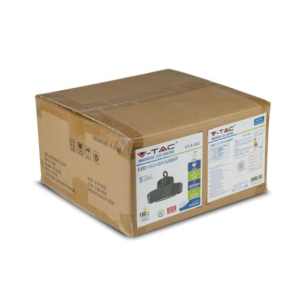 LED Καμπάνα Μαύρη 100W V-TAC PRO Samsung Chip 120° 18000lm IP65 Τροφοδοτικό Meanwell Ψυχρό 6400K – 567