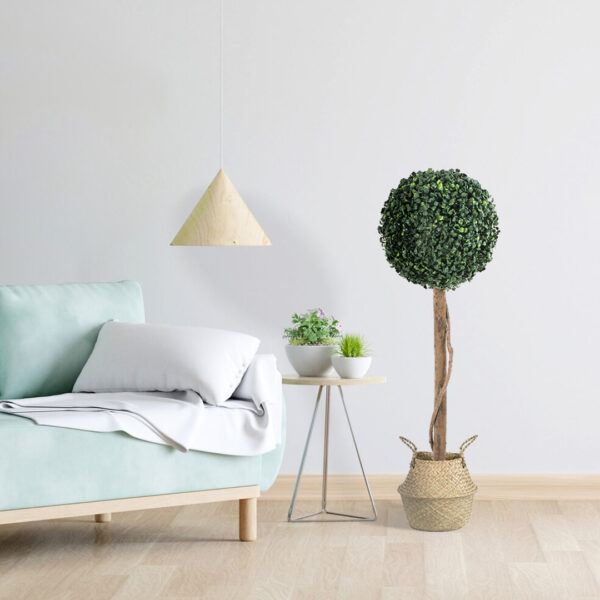 GloboStar® Artificial Garden IBIZA 20195 Διακοσμητικό Ψάθινο Καλάθι – Κασπώ Γλάστρα – Flower Pot  Μπεζ Π23cm x Υ30cm