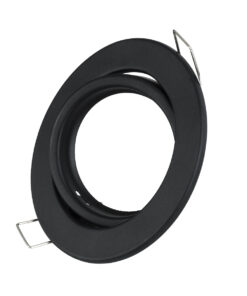 GloboStar® DELTA 77815 Χωνευτό Κινούμενο Στρόγγυλο Σποτ Οροφής για Λάμπα MR16 με Βάση GU5.3 ή GU10 – IP20 – Μεταλλικό – Φ92 x Υ28mm- Μαύρο – 5 Χρόνια Εγγύηση