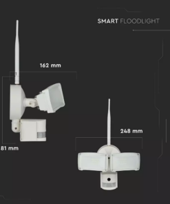 Προβολέας LED με ανιχνευτή Wi-Fi 18W Ψυχρό λευκό 6000K Λευκό σώμα V-TAC – 5745