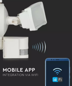 Προβολέας LED με ανιχνευτή Wi-Fi 18W Ψυχρό λευκό 6000K Λευκό σώμα V-TAC – 5745