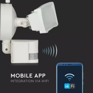 Προβολέας LED με ανιχνευτή Wi-Fi 18W Ψυχρό λευκό 6000K Λευκό σώμα V-TAC – 5745