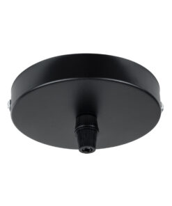 GloboStar® DIY 77501 Επιτοίχια Στρογγυλή Ροζέτα – Βάση για 1 Κρεμαστό Φωτιστικό – Φ10 x Υ2cm – Μαύρο – Μεταλλικό – 5 Χρόνια Εγγύηση