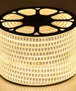 GloboStar® 70512 Wide Ταινία Διπλής Σειράς Epistar LED SMD 2835 1m 24W/m 180LED/m 3216lm/m 120° DC 230V Αδιάβροχη IP68 Θερμό Λευκό 3000K Dimmable