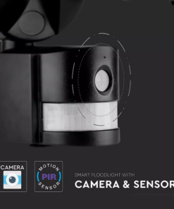 Προβολέας LED με ανιχνευτή Wi-Fi 18W Ψυχρό λευκό 6000K Μαύρο σώμα V-TAC – 5917