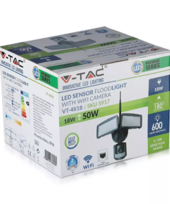 Προβολέας LED με ανιχνευτή Wi-Fi 18W Ψυχρό λευκό 6000K Μαύρο σώμα V-TAC – 5917