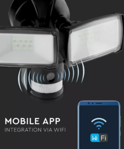Προβολέας LED με ανιχνευτή Wi-Fi 18W Ψυχρό λευκό 6000K Μαύρο σώμα V-TAC – 5917