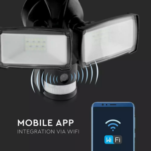 Προβολέας LED με ανιχνευτή Wi-Fi 18W Ψυχρό λευκό 6000K Μαύρο σώμα V-TAC – 5917