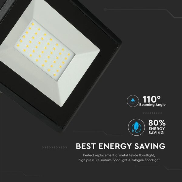 LED Προβολέας 50W Μαύρος V-TAC IP65 110° 4250lm Φυσικό Λευκό 4000K – 5959