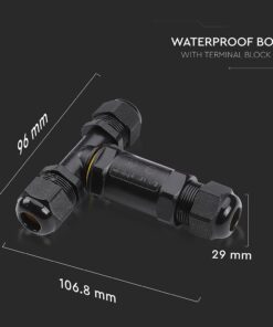 Αδιάβροχος σύνδεσμος προβολέων διπλός Μαύρο σώμα IP68 V-TAC – 5978