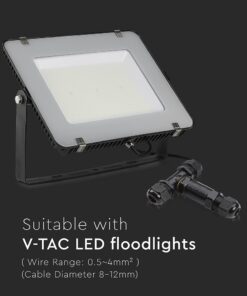 Αδιάβροχος σύνδεσμος προβολέων διπλός Μαύρο σώμα IP68 V-TAC – 5978