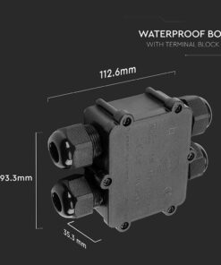 Αδιάβροχο IP68 κουτί διακλάδωσης 4Pin μαύρο 2 εξόδων & 2 εισόδων V-TAC – 5982