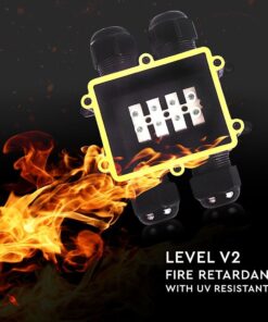 Αδιάβροχο IP68 κουτί διακλάδωσης 4Pin μαύρο 2 εξόδων & 2 εισόδων V-TAC – 5982