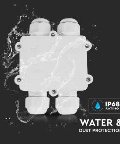 Αδιάβροχο IP68 κουτί διακλάδωσης 4Pin λευκό 2 εξόδων & 2 εισόδων V-TAC – 5983