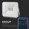 LED Προβολέας 20W Λευκός Ασύρματος Bluetooth V-TAC IP65 100° 1400lm RGB+3000K-6400K – 5984