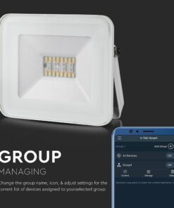 LED Προβολέας 20W Λευκός Ασύρματος Bluetooth V-TAC IP65 100° 1400lm RGB+3000K-6400K – 5984