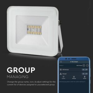 LED Προβολέας 20W Λευκός Ασύρματος Bluetooth V-TAC IP65 100° 1400lm RGB+3000K-6400K – 5984