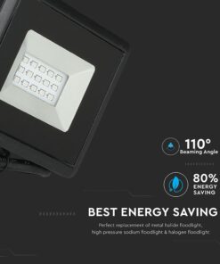 LED Προβολέας 10W Μαύρος V-TAC IP65 110° Πράσινο – 5988