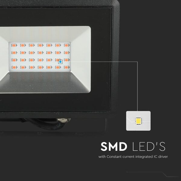 LED Προβολέας 20W Μαύρος V-TAC IP65 110° Κόκκινο – 5992
