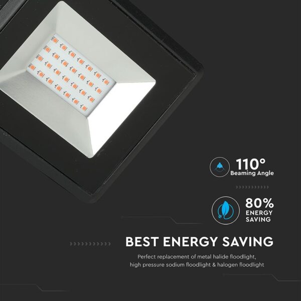 LED Προβολέας 20W Μαύρος V-TAC IP65 110° Κόκκινο – 5992